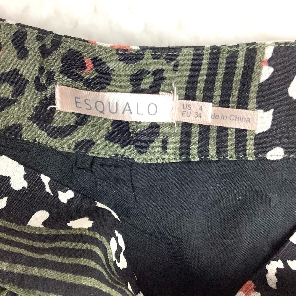ESQUALO ANIMAL PRINT PLEATED CREPE SKIRT - Picture 5 of 6